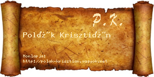 Polák Krisztián névjegykártya