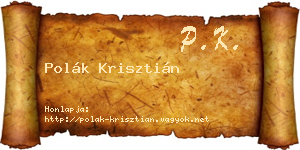Polák Krisztián névjegykártya